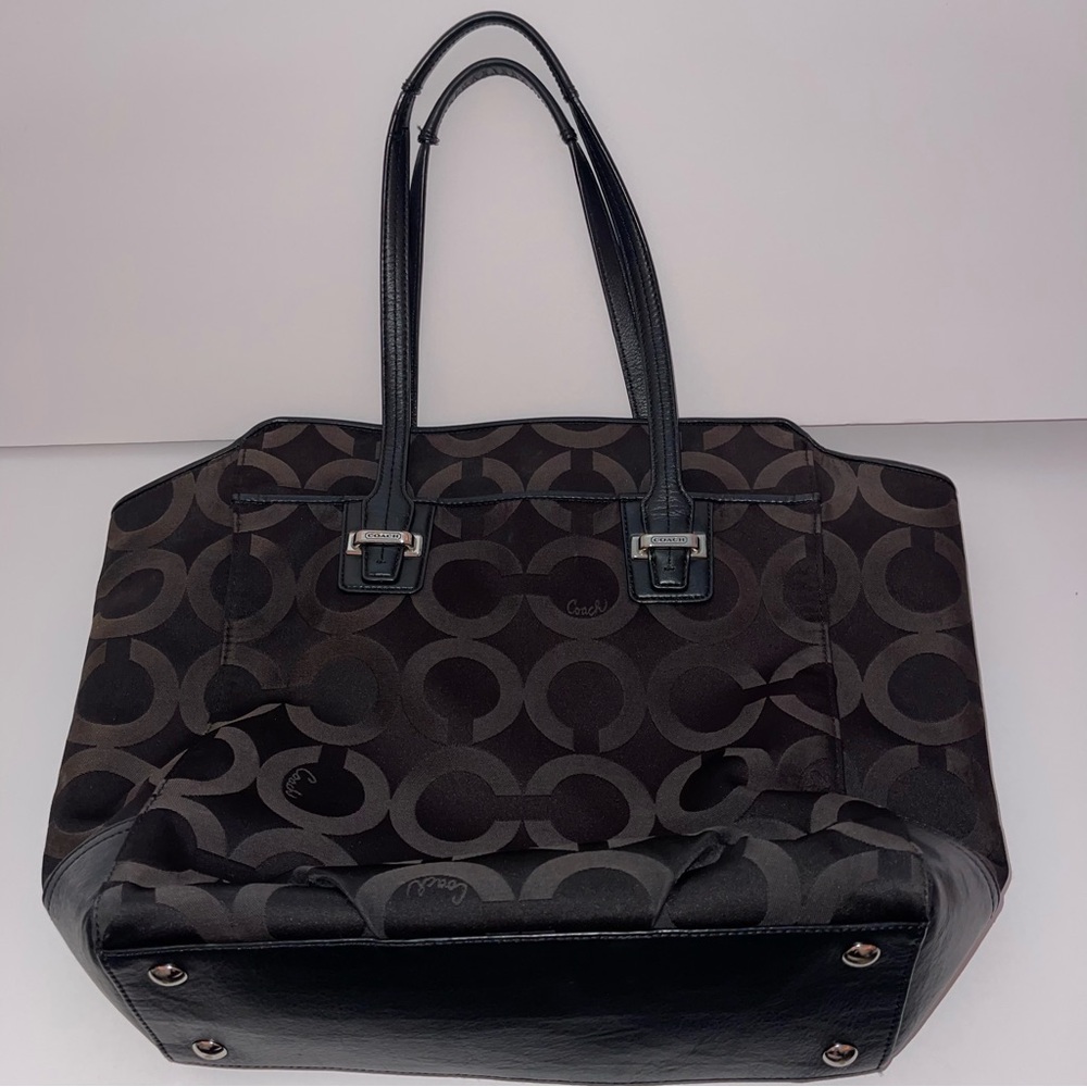 COACH Black Monogram Tote Bag